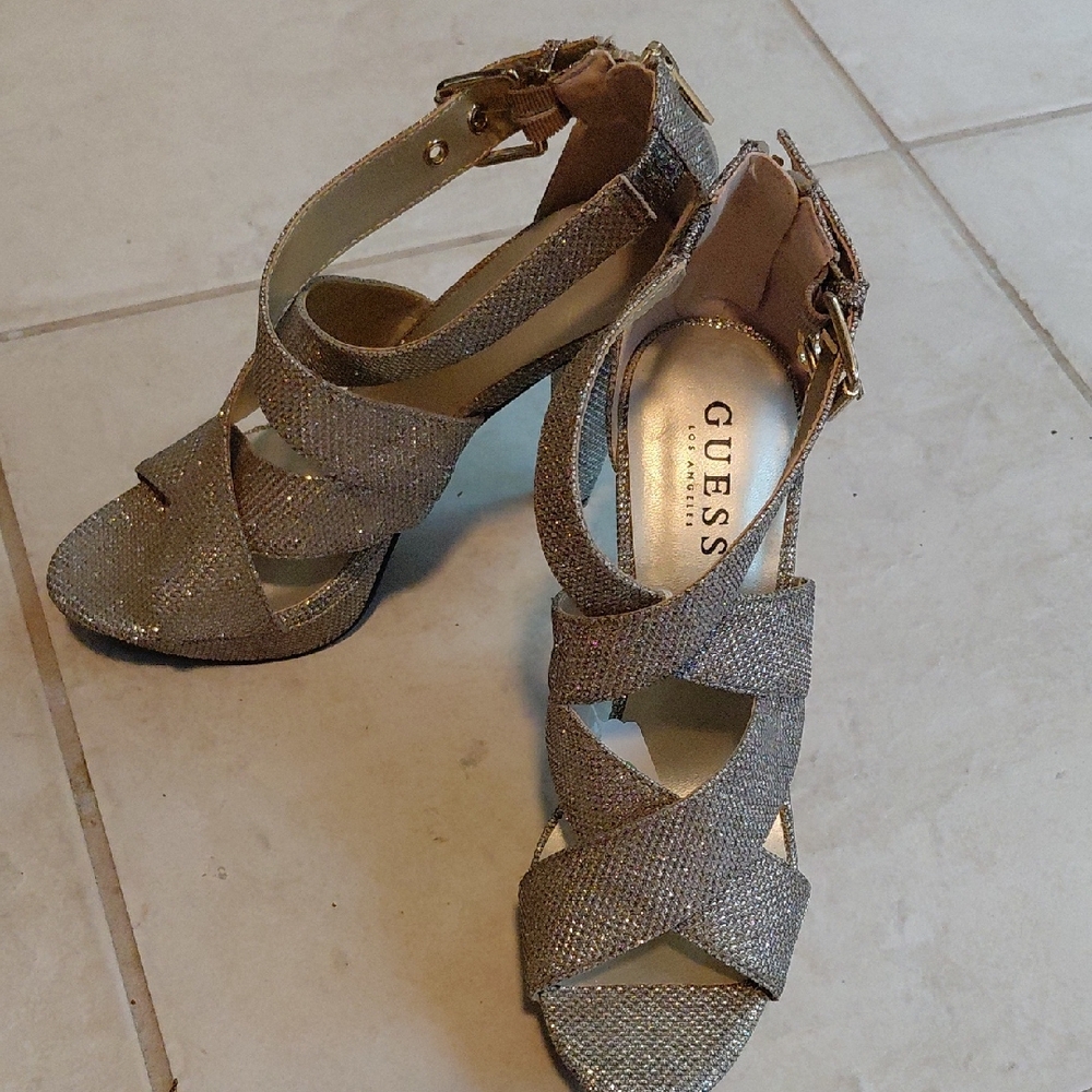 Guess Women's Glittering Gold Heels